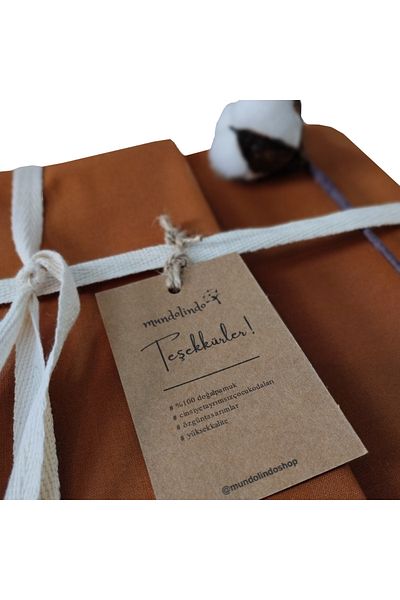 MundoLindo 100% Natural Cotton Single Sheet Set Dark Cinnamon