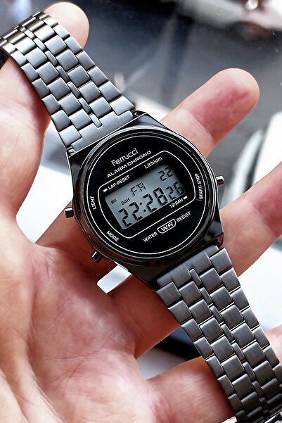 Ferrucci Steel Strap 3 Atm Waterproof Smoked Color Unisex Digital Original Wristwatch FRE2005C3