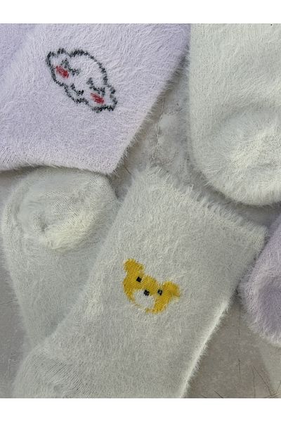 Sky Socks 2-Piece Plush Winter Soft Wool Scented White-lilac Sleeping Socks