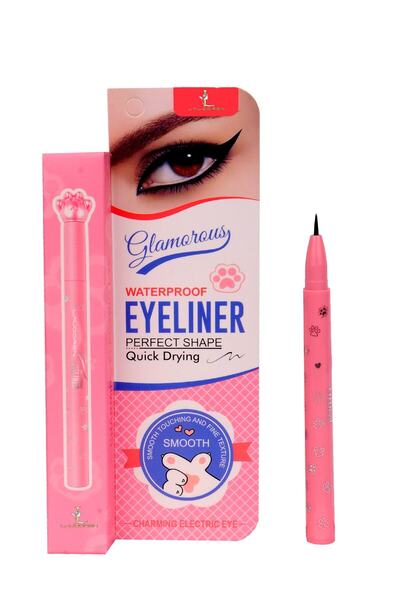 LAUOOREN قلم تحديد العيون المقاوم للماء باللون الأسود من Cat Paw