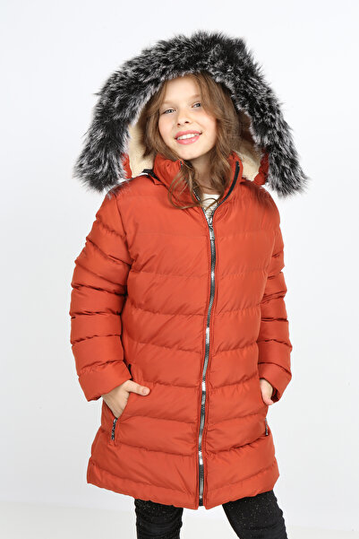 Transacoustic Kız Çocuk Kiremit Ekstra Yumuşak Dolumlu Gümüş Fermuarlı Peluşl...