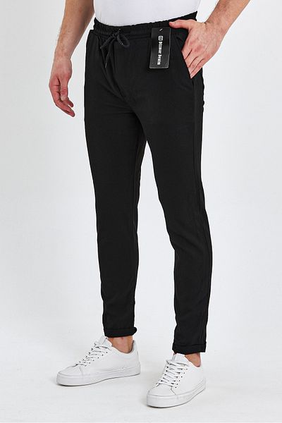 wamoss Men's Black Double Leg Jogger Pants Jd11