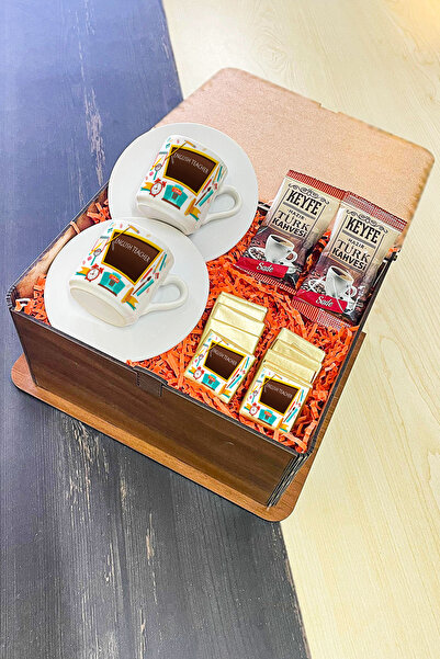 Hediyelen English Teacher Türk Kahvesi Fincanı Ahşap Kutulu Set