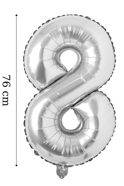 ELGALA Happy Birthday Written Pennant and 8 Numbers Foil Balloon