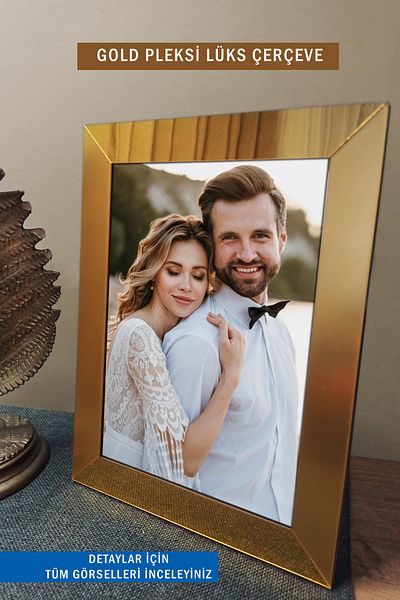 Pufi 5 Pieces 20x20 Gold Mirror Plexiglass Frame - Luxury Plexiglass Frame