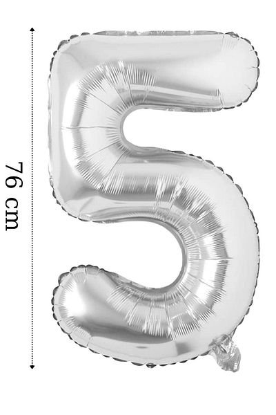 ELGALA Happy Birthday Written Pennant and 5 Numbers Foil Balloon