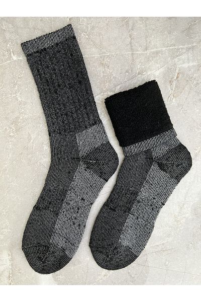 Sky Socks Единични антрацитни вълнени зимни термо чорапи Hunter and Mountaineer