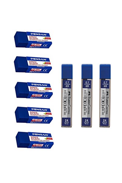 Faber Castell Set de șters pentru examen 0.7 Min + Pensan Blue