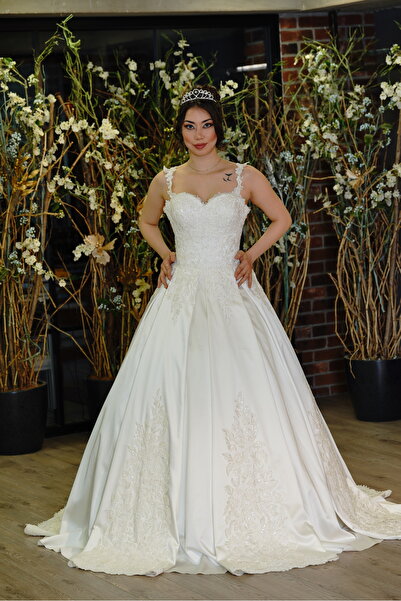 Elite Plus Moda Evi Dantelli Saten Gelinlik