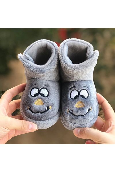 Pandalina Papuci pentru copii cu figuri emoji, pantofi de casa de gradinita, cizme de casa