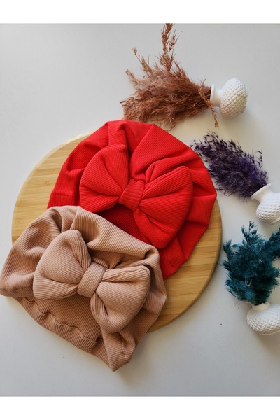 SeherBebeButik Kız Bebek & Çocuk Renkli Bone 2'Li Set