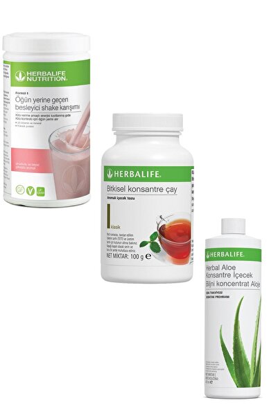 Herbalife Shake 1 Adet Ahududulu 1 Adet Klasik Çay 100 gr Ve 1 Adet Herbal Al...