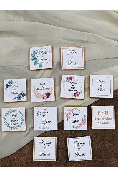 Masalsı Concept 48 Adet Kutusuz Dökme Çikolata Düğün - Nişan - Söz - Bebek - ...