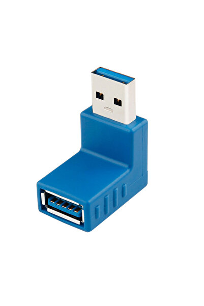 Derwell Usb 3.0 Dirsek 90 Derece Bağlantı Aparatı Dönüştürücü Uzatma Yüksek Hızlı Yeni Usb 3.0 Sürümü