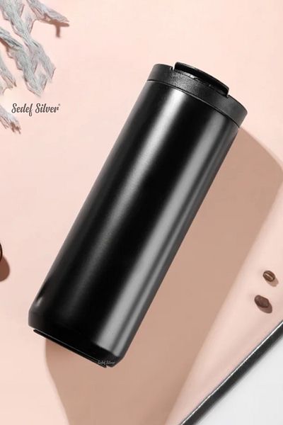 SEDEF SİLVER Double Layer 304 Steel 500 ml Tea - Coffee Camping Office Vehicle Small Mug Cup Thermos 521