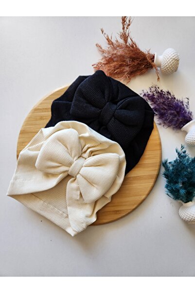 SeherBebeButik مجموعة قلنسوة ملونة للأطفال والبنات مكونة من قطعتين