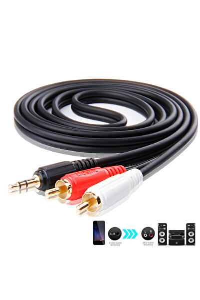 Derwell 3.5mm Erkek Jack AV2 RCA Erkek Telefon TV İçin Kablo Bilgisayar PC Ho...