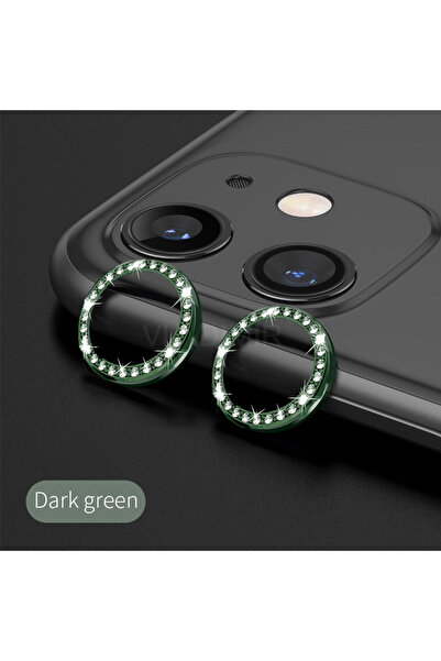 EDELFU iPhone 11 / iPhone 12 / 12 Mini uyumlu Metal Parıltılı Halka Çizilmez ...