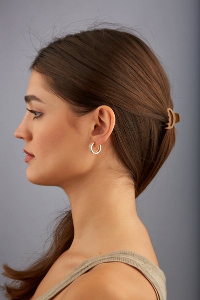 Joy of Jade Kea Women's Hoop Earrings, Zircon Stone, Gold