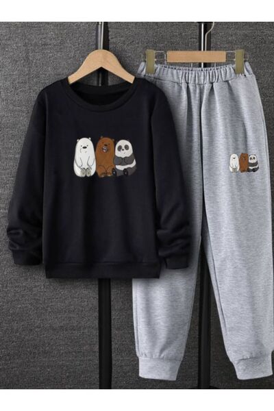 Serays moda We Are Bears εμπριμέ φόρμες κοριτσιών/αγοριών πάνω και κάτω