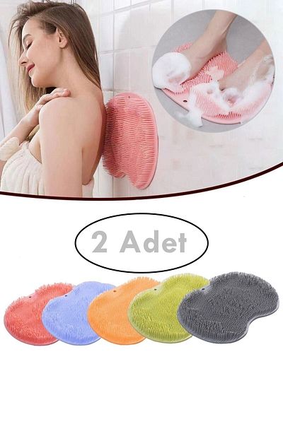 For Prime 2 Pieces Green Bath Scrub Body Washcloth Silicone Bath Shower Foot Mat Back Massage Scrub Pad 2 Pieces