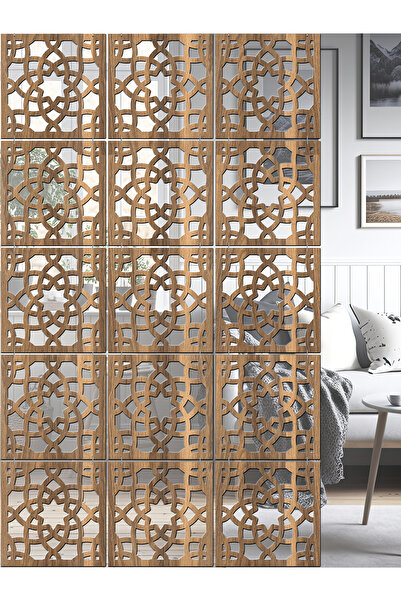 standarts Makta ® Lazer Kesim Sarkıt Paravan, Ahşap Seperatör, Oda Bölücü 4'l...