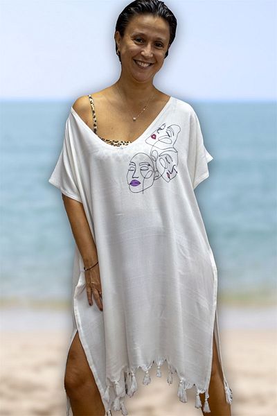 Class Beach Dress Viscose / Cotton Pipeless Mask Pattern L-XL