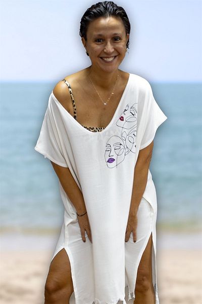 Class Beach Dress Viscose / Cotton Pipeless Mask Pattern L-XL