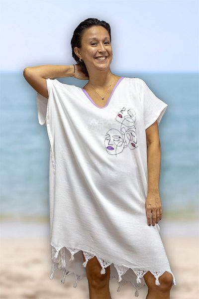 Class Beach Dress Viscose / Cotton Piping Mask Pattern S-M