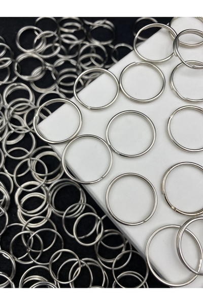 Hedef Bijuteri 25 Adet Nikel / Gümüş Renk 2.5cm Çift Sıra Zincirsiz Anahtarlı...