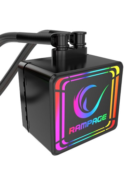 Rampage Aqua120-RGB 42.5 CFM 2000rpm 12cm AMD/Intel LGA1200 Compatible S-RGB 120mm Water Cooled CPU Fan