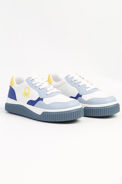 Benetton ® |   BN-31201 - 3379 White Baby Blue - Pantofi sport pentru femei