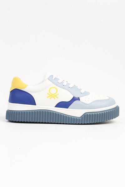 Benetton ® |   BN-31201 - 3379 White Baby Blue - Pantofi sport pentru femei