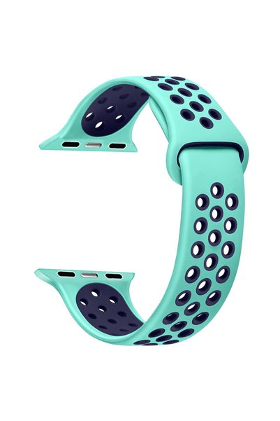 Microsonic Apple Watch Series 9 41mm Rainbow Sport Band Kordon Yeşil Lacivert