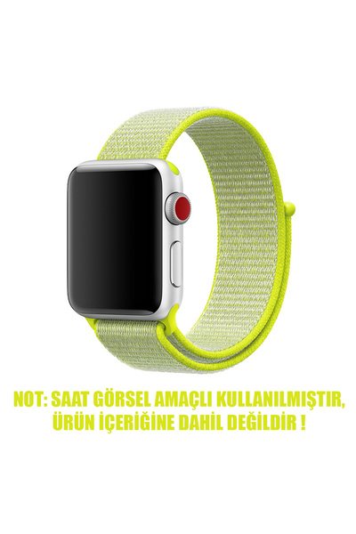 Microsonic Apple Watch Series 9 41mm Hasırlı Kordon Woven Sport Loop Sarı