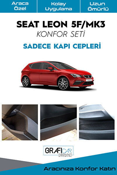GRAFİCAR مجموعة الراحة Seat Leon 5f/mk3 - غطاء مخملي من القماش الداخلي / جيوب...