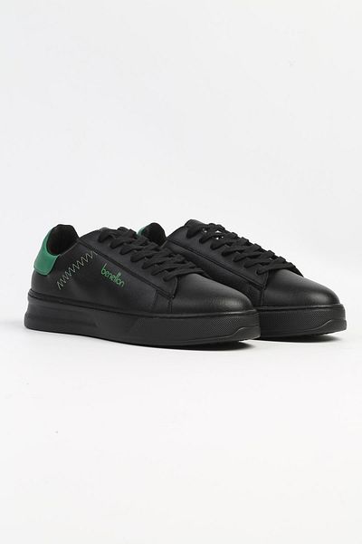 Benetton ®| BN-31203 - 3379 Black Green - Men's Sports Shoes
