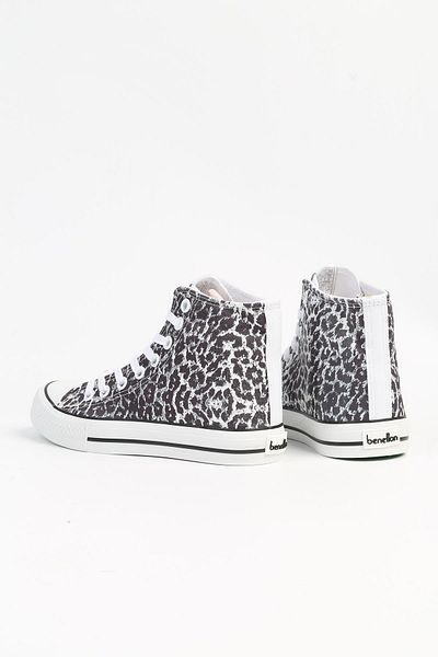 Benetton ® | BN-90190 - 3374 White Leopard - Pantofi sport pentru femei