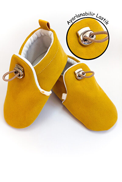 Tiny Feet Hardal Kadife Kaydırmaz Taban, Ayarlanabilir Lastikli Bebek Patik, ...