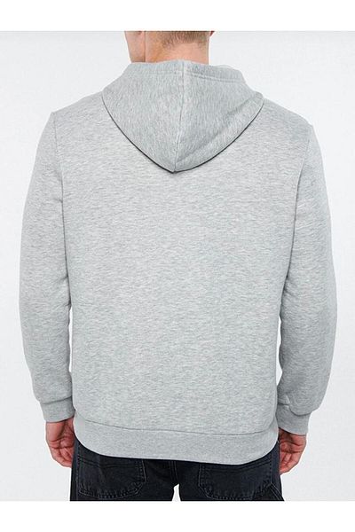Moda Işık Hanorac de culoare gri buzunar cangur cu glugă fără fir cu 3 fire oversize