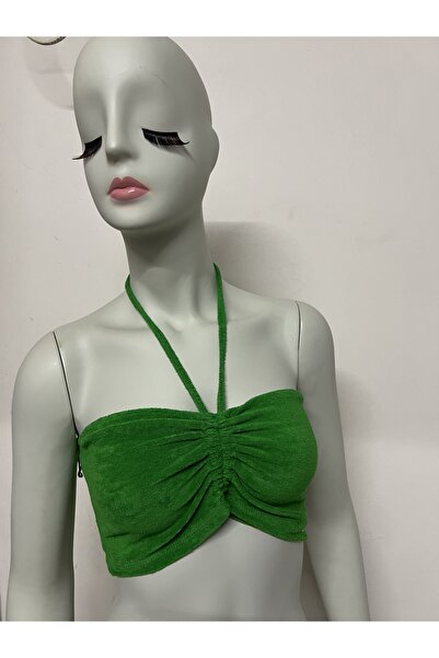 Dilvin Büzgü Detaylı Crop Top