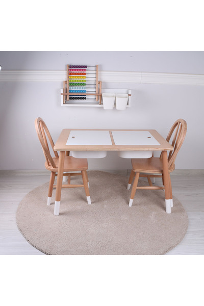 Anne ve Tasarım Ahşap Montessori Masa Sandalye Seti