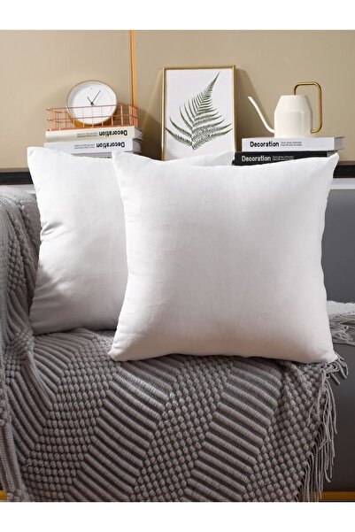 İDİL İkili düz sade kırlent kılıfı- 2li punch kırlent kılıfı- kırık beyaz renk