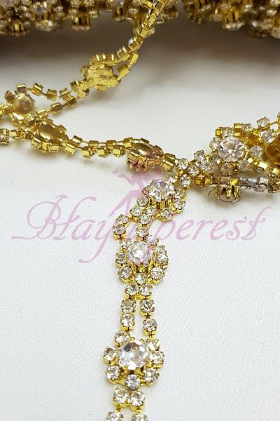 Hobigram Decorative Strip Gold Color Crystal Stone Strip Border – Decorative Strip, Stylish Design – Decorative Strip