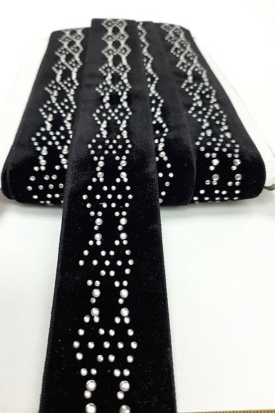 Hobigram Decorative Stripe Black Diamond Patterned Stone Velvet Stripe – Decorative Stripe, Stylish Design – Decorative
