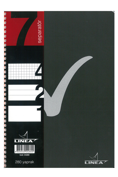 Linea 4+2+1 7 Seperatörlü(Bölümlü) A4 Pp Kapak 280 Yaprak Defter