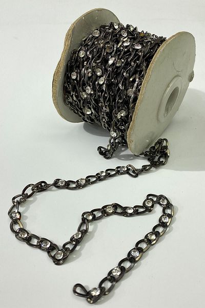 Hobigram Decorative Strip Flat Chain Stone Metal Strip Black – Decorative Strip, Stylish Design – Decorative Strip