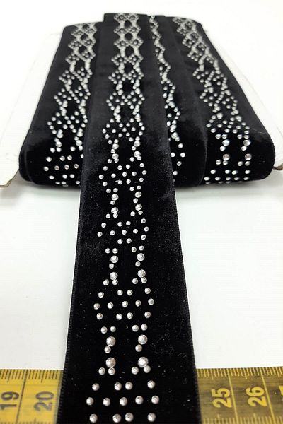 Hobigram Decorative Stripe Black Diamond Patterned Stone Velvet Stripe – Decorative Stripe, Stylish Design – Decorative