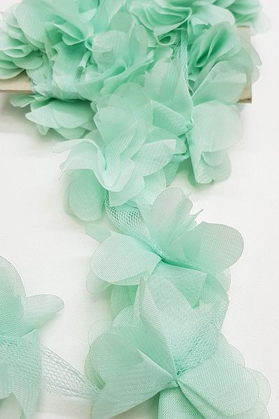 Hobigram Διακοσμητική κορδέλα Water Green Laser Cut Tulle Flower – Διακοσμητική κορδέλα, Κομψό Σχέδιο, Γυναικείο Αξεσουάρ – D