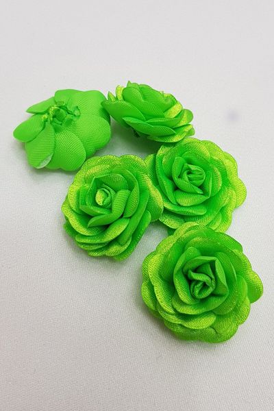 Hobigram Decorative Ribbon Pistachio Green Satin Layered Rose 10 Pieces – Decorative Ribbon, Stylish Design – Decorative Ribbon